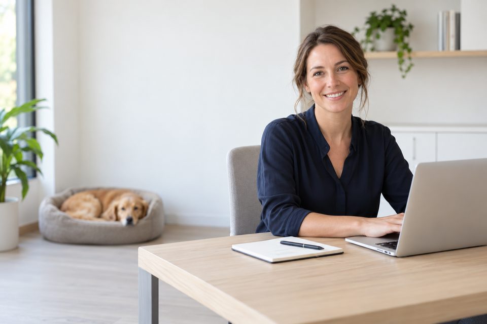 Une collaboratrice de VetJobs devant son ordinateur, prête à répondre à votre question.